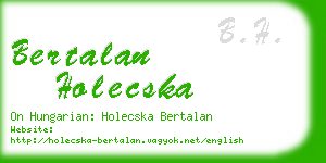 bertalan holecska business card